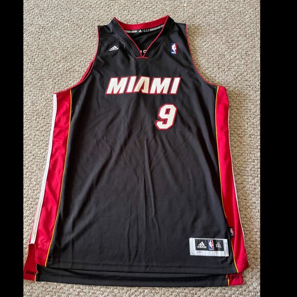 Rashard Lewis Miami Heat adidas Swingman Black Red Jersey XXL Like New - Picture 1 of 4